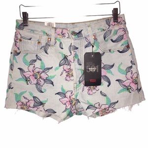 LEVI’S 501 HIGH RISE FLORAL SHORTS SIZE 29